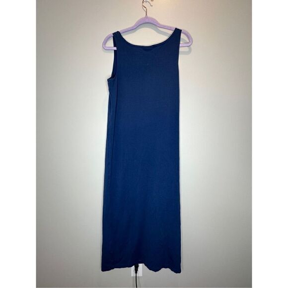 J. Jill Perfect Pima Blue V-Neck Sleeveless Maxi Dress Size Small - Picture 2 of 9